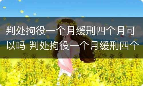 判处拘役一个月缓刑四个月可以吗 判处拘役一个月缓刑四个月可以吗女性