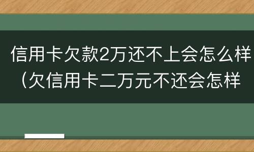 信用卡欠款2万还不上会怎么样（欠信用卡二万元不还会怎样）