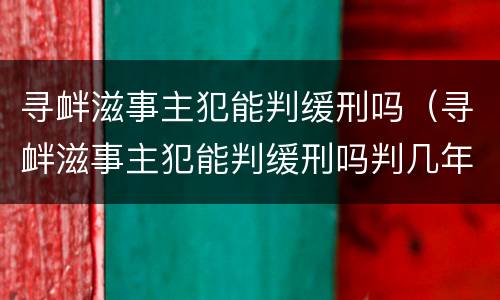 寻衅滋事主犯能判缓刑吗（寻衅滋事主犯能判缓刑吗判几年）