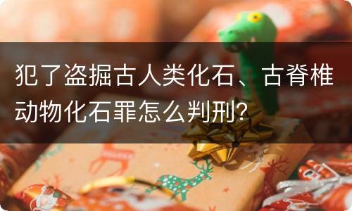 犯了盗掘古人类化石、古脊椎动物化石罪怎么判刑？