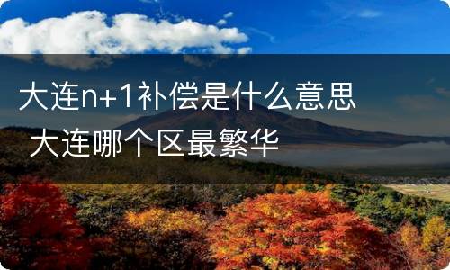 大连n+1补偿是什么意思 大连哪个区最繁华