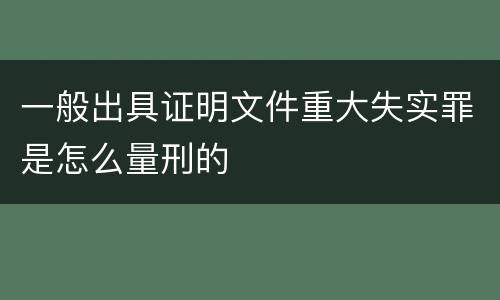 一般出具证明文件重大失实罪是怎么量刑的