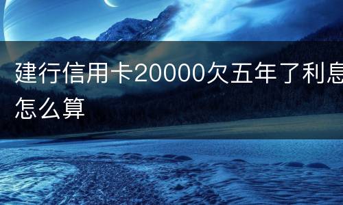 建行信用卡20000欠五年了利息怎么算