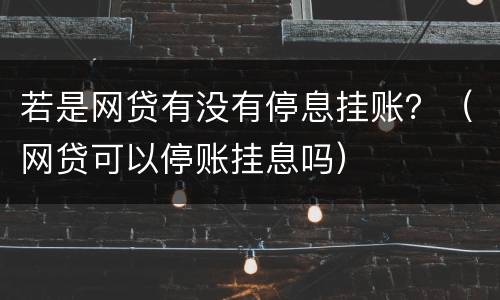 若是网贷有没有停息挂账？（网贷可以停账挂息吗）