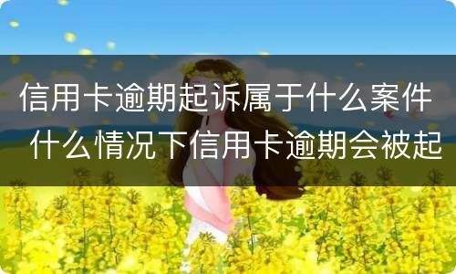 信用卡逾期起诉属于什么案件 什么情况下信用卡逾期会被起诉