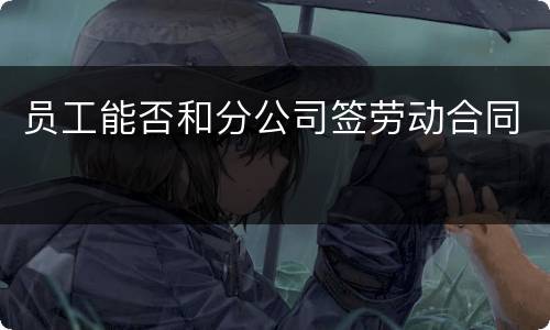 员工能否和分公司签劳动合同