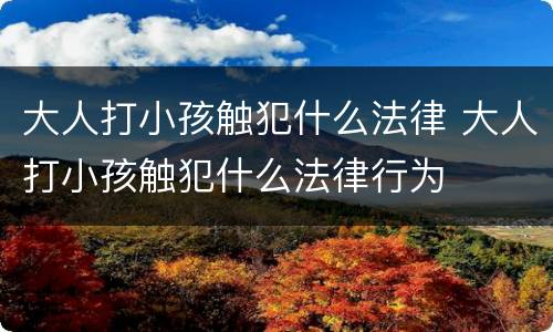 大人打小孩触犯什么法律 大人打小孩触犯什么法律行为