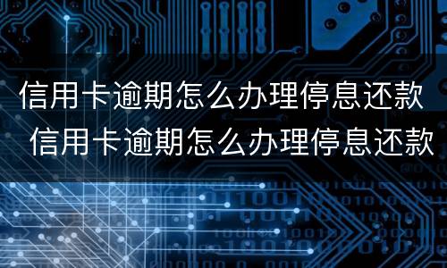 信用卡逾期怎么办理停息还款 信用卡逾期怎么办理停息还款业务