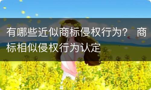 有哪些近似商标侵权行为？ 商标相似侵权行为认定