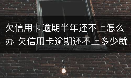 欠信用卡逾期半年还不上怎么办 欠信用卡逾期还不上多少就可以起诉了