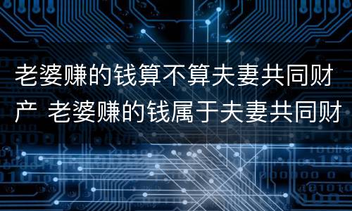 老婆赚的钱算不算夫妻共同财产 老婆赚的钱属于夫妻共同财产吗