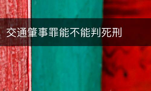 交通肇事罪能不能判死刑