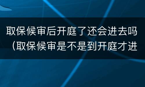 取保候审后开庭了还会进去吗（取保候审是不是到开庭才进去）