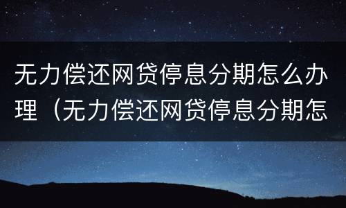 无力偿还网贷停息分期怎么办理（无力偿还网贷停息分期怎么办理手续）