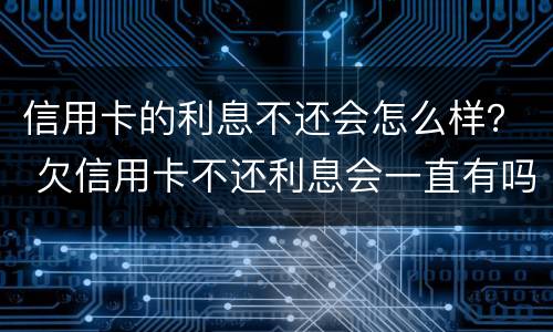 信用卡的利息不还会怎么样？ 欠信用卡不还利息会一直有吗