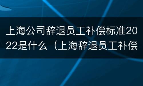 上海公司辞退员工补偿标准2022是什么（上海辞退员工补偿金）