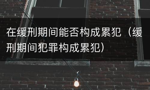 在缓刑期间能否构成累犯（缓刑期间犯罪构成累犯）