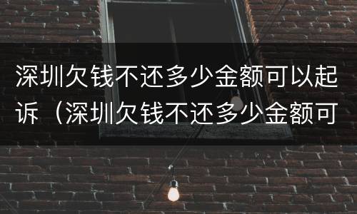 深圳欠钱不还多少金额可以起诉（深圳欠钱不还多少金额可以起诉强制执行）