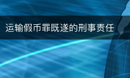 运输假币罪既遂的刑事责任