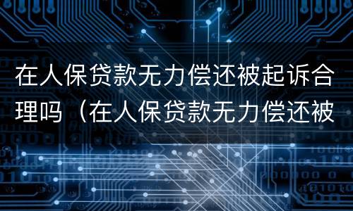 在人保贷款无力偿还被起诉合理吗（在人保贷款无力偿还被起诉合理吗）