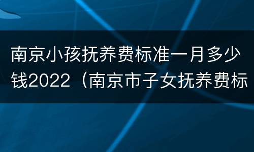 南京小孩抚养费标准一月多少钱2022（南京市子女抚养费标准）