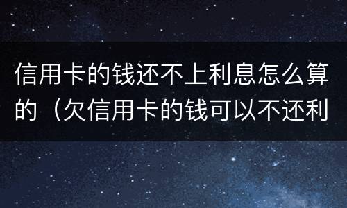 信用卡的钱还不上利息怎么算的（欠信用卡的钱可以不还利息吗）