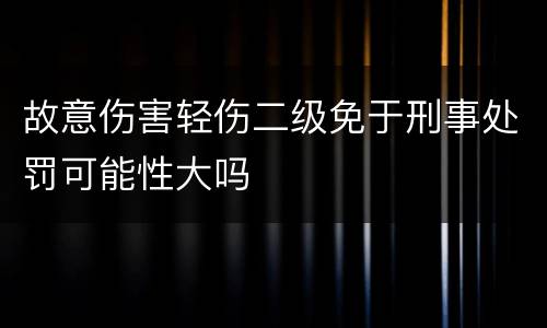 故意伤害轻伤二级免于刑事处罚可能性大吗