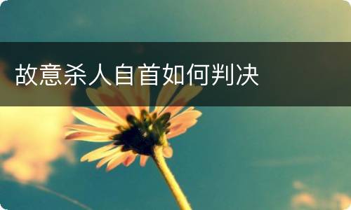 故意杀人自首如何判决