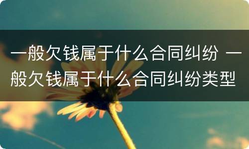 一般欠钱属于什么合同纠纷 一般欠钱属于什么合同纠纷类型