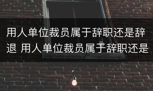 用人单位裁员属于辞职还是辞退 用人单位裁员属于辞职还是辞退呢