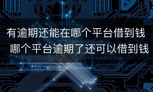 有逾期还能在哪个平台借到钱 哪个平台逾期了还可以借到钱
