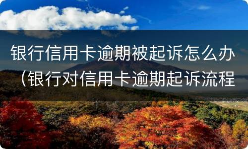 银行信用卡逾期被起诉怎么办（银行对信用卡逾期起诉流程）