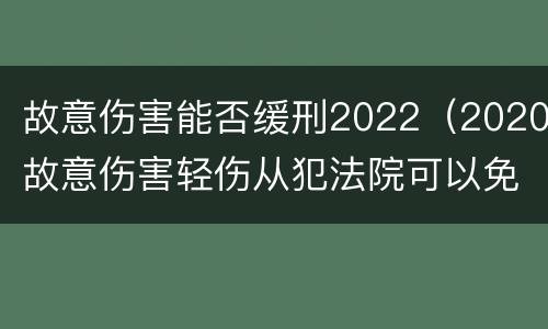 故意伤害能否缓刑2022（2020故意伤害轻伤从犯法院可以免除刑罚吗）