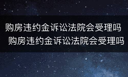 购房违约金诉讼法院会受理吗 购房违约金诉讼法院会受理吗多少钱