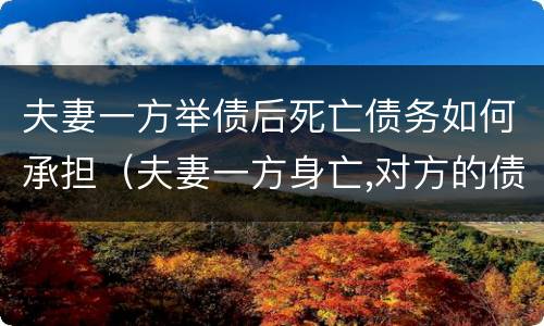 夫妻一方举债后死亡债务如何承担（夫妻一方身亡,对方的债务怎么办）