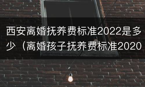 西安离婚抚养费标准2022是多少（离婚孩子抚养费标准2020西安）