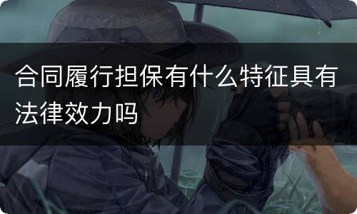 合同履行担保有什么特征具有法律效力吗