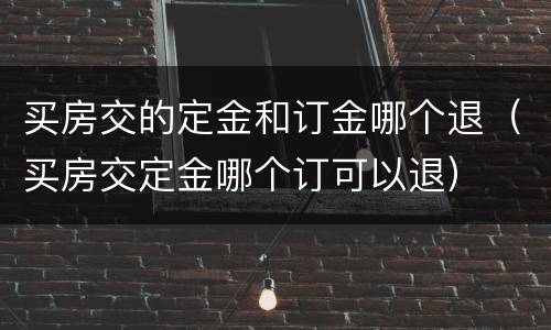 买房交的定金和订金哪个退（买房交定金哪个订可以退）