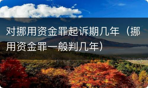 对挪用资金罪起诉期几年（挪用资金罪一般判几年）