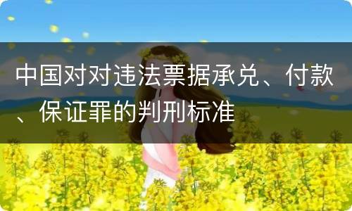 中国对对违法票据承兑、付款、保证罪的判刑标准