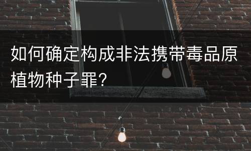 如何确定构成非法携带毒品原植物种子罪?