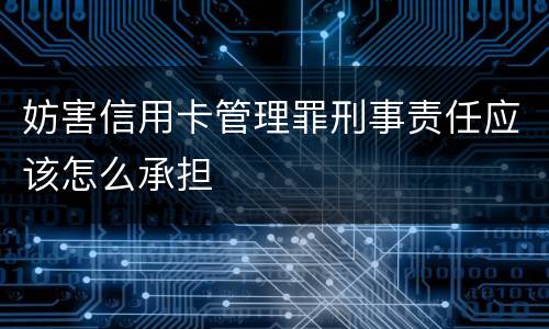 妨害信用卡管理罪刑事责任应该怎么承担