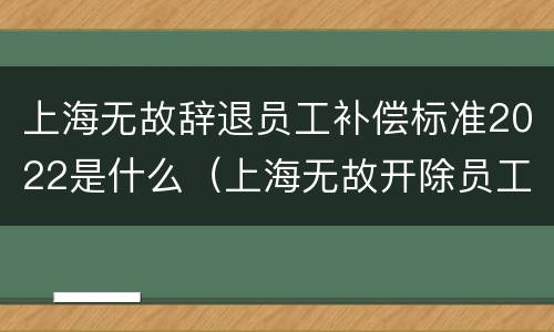 上海无故辞退员工补偿标准2022是什么（上海无故开除员工赔偿标准）