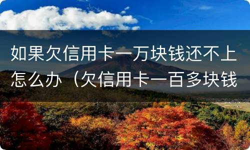 如果欠信用卡一万块钱还不上怎么办（欠信用卡一百多块钱不还怎么办）