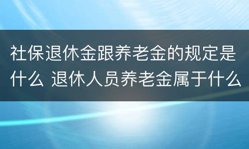 社保退休金跟养老金的规定是什么 退休人员养老金属于什么社会保障