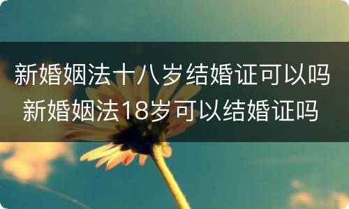 新婚姻法十八岁结婚证可以吗 新婚姻法18岁可以结婚证吗