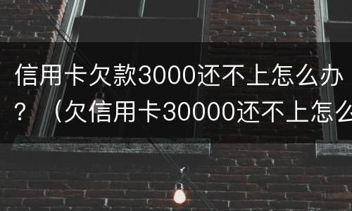 信用卡欠款3000还不上怎么办？（欠信用卡30000还不上怎么办）