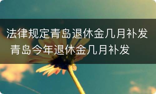 法律规定青岛退休金几月补发 青岛今年退休金几月补发