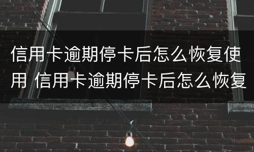 信用卡逾期停卡后怎么恢复使用 信用卡逾期停卡后怎么恢复使用的