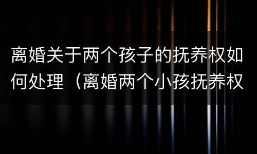 离婚关于两个孩子的抚养权如何处理（离婚两个小孩抚养权）